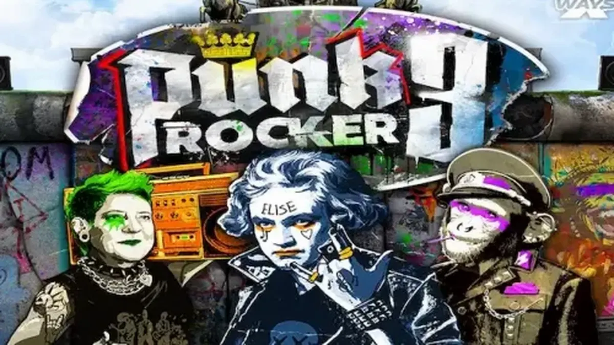 Punk Rocker 3 স্লট গেমের গ্রাফিতি স্টাইল ইন্টারফেস